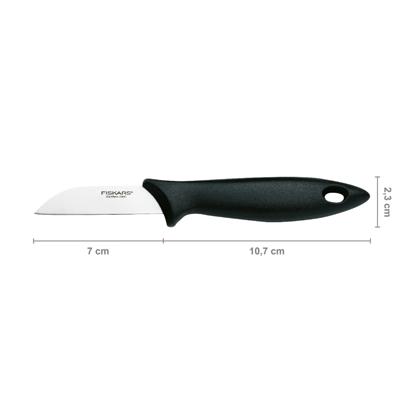 Cutit pentru curatat, Fiskars, Essential, lama inoxidabila, 7 cm