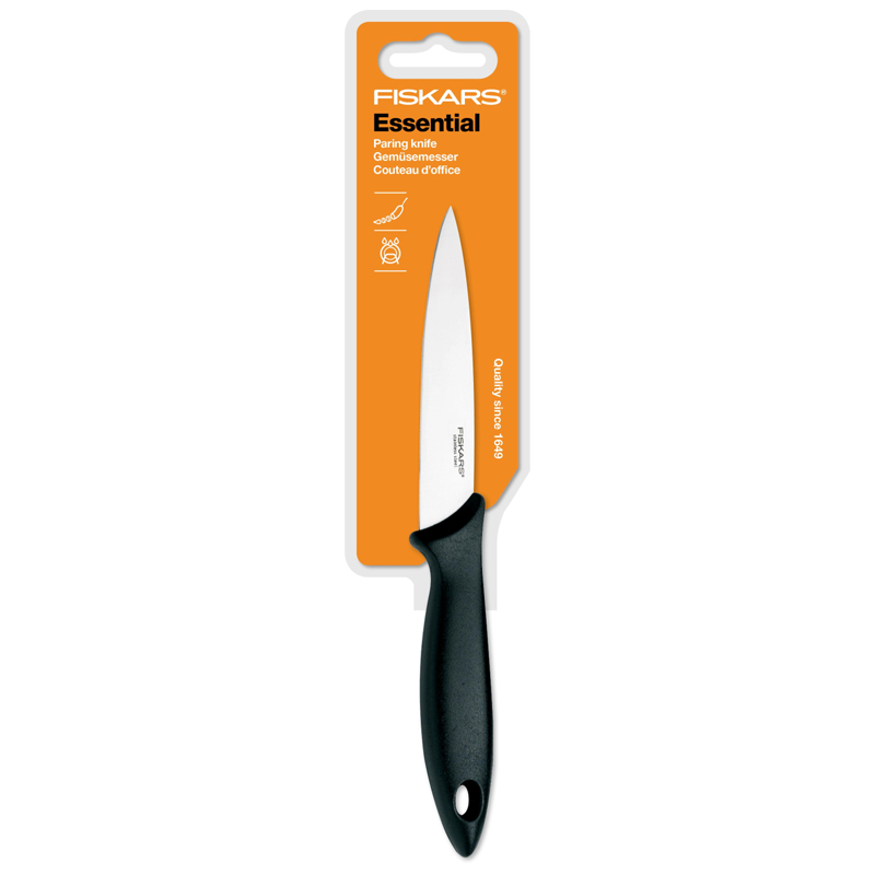 Cutit pentru legume, Fiskars, Essential, lama inoxidabila, 11 cm