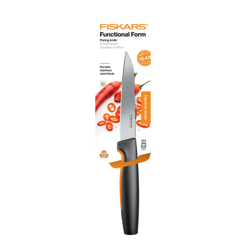 Cutit pentru legume, Fiskars, Functional Form, lama inoxidabila, 11 cm