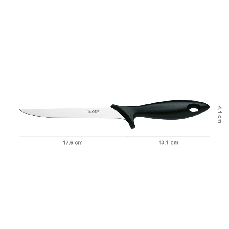 Cutit pentru filetat peste, Fiskars, Essential, lama inoxidabila, 17.6 cm