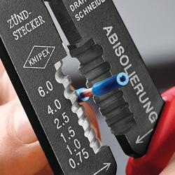 Cleste pentru sertizat papuci izolati si neizolati, taiat si dezizolat, Knipex,  0.5 - 6.0 mm², 240 mm