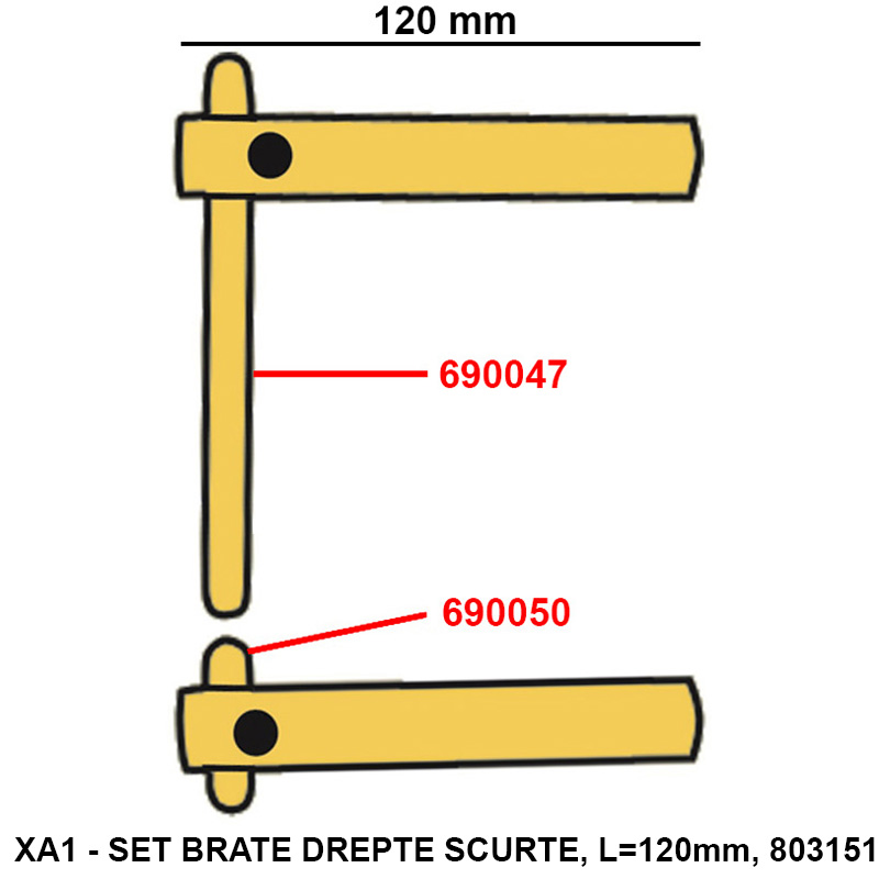 Electrod drept 130mm, d=12mm pentru sudura in puncte, Telwin