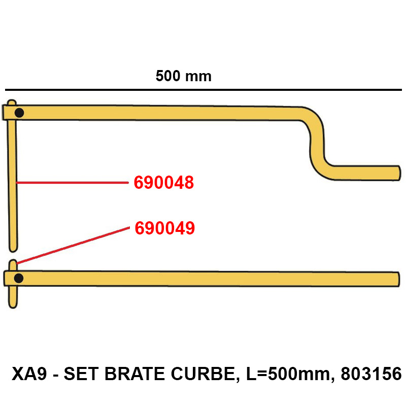 Brate port-electrod pentru sudura in puncte, L=500mm, XA9, Telwin