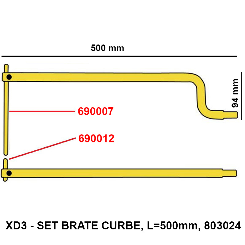 Brate port-electrod pentru sudura in puncte, L=500mm, XD3, Telwin