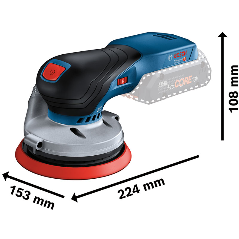 Slefuitor cu excentric cu acumulator 18V, 125 mm, SOLO, tip GEX 18V-125