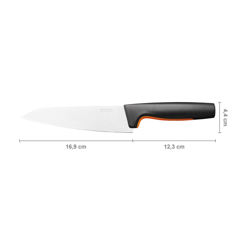 Cutitul bucatarului mediu, Fiskars, Functional Form, lama inoxidabila, 16.9 cm