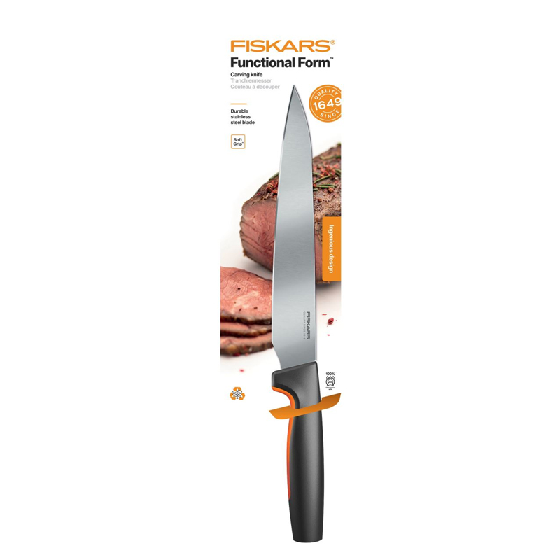 Cutit pentru transat carne, Fiskars, FunctionalForm, lama inoxidabila, 21 cm