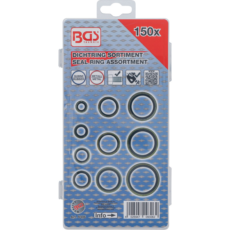 Set inele de etansare cu nervura de cauciuc, pentru etansare hidraulica, 150 piese