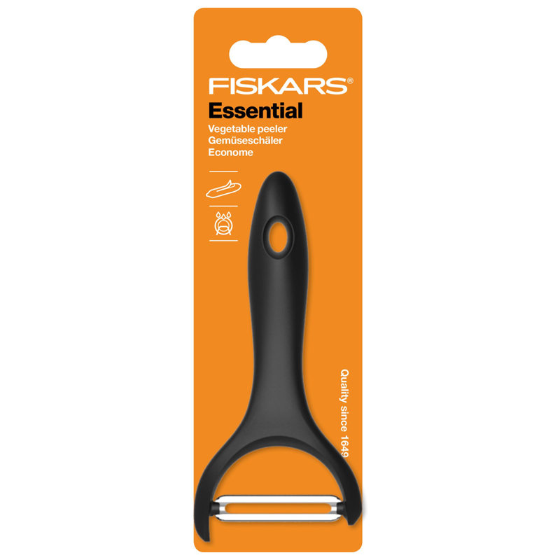 Dispozitiv de curatat legume, Fiskars, Essential, lama mobila, 210 mm, 40 g