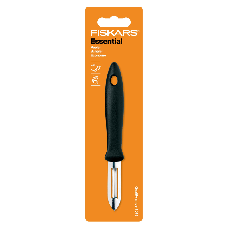 Dispozitiv de curatat legume, Fiskars, Essential, lama fixa, 177 mm, 30 g