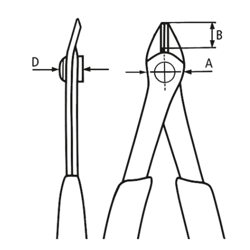 Cleste electronist cu taietura laterala, cu arc, 125 mm