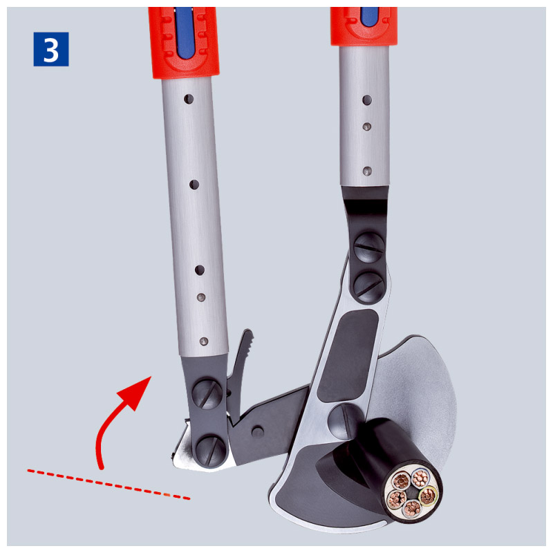 Cleste pentru taiat cabluri, cu clichet, cu laturi telescopice, max Ø 38 mm, L=570 mm