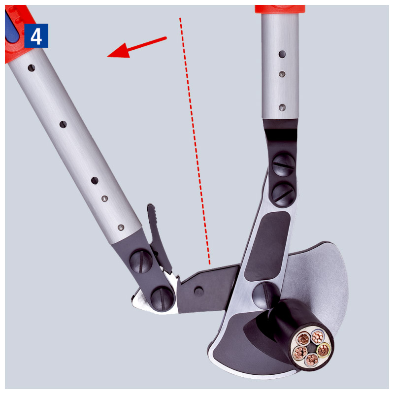 Cleste pentru taiat cabluri, cu clichet, cu laturi telescopice, max Ø 38 mm, L=570 mm