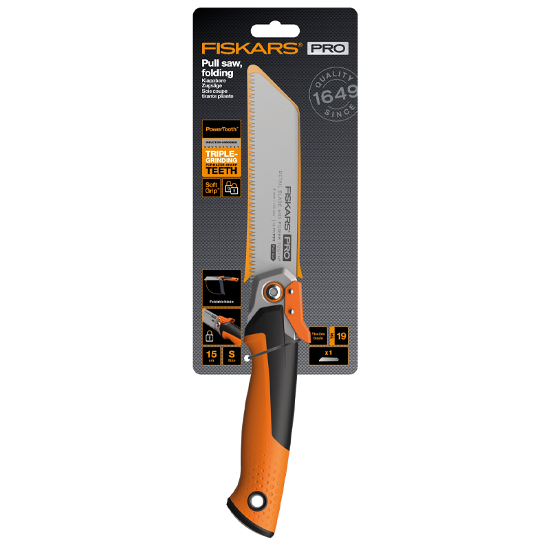 Fierastrau pliabil, Fiskars, PowerTooth, 150mm, 19tpi