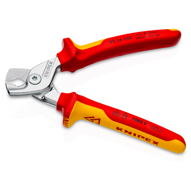 Cleste pentru taiat cabluri, KNIPEX StepCut, 50 mm², 160 mm