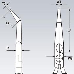 Cleste cu varf curb semirotund si tais, izolat VDE, 200 mm