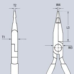 Cleste cu varf semirotund pentru telefonie, 160 mm