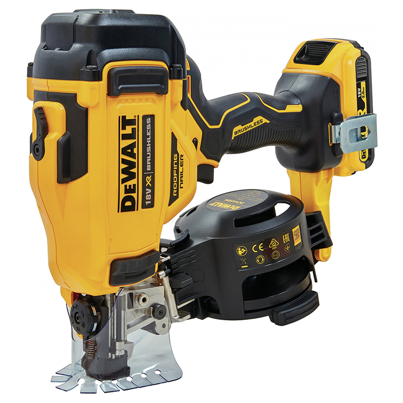 Pistol pentru cuie cu acumulatori DeWalt DCN45RND2-QW, 18V, 2Ah, 19-45mm
