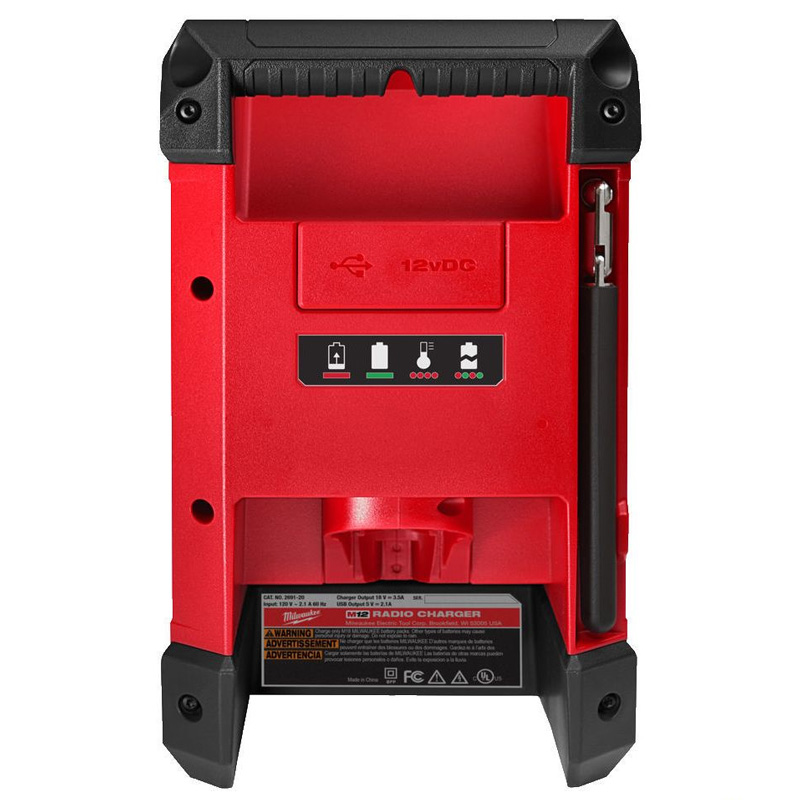 Radio santier cu dubla alimentare 220 V/12V, incarcator incorporat, SOLO, Milwaukee M12 RCDAB+0