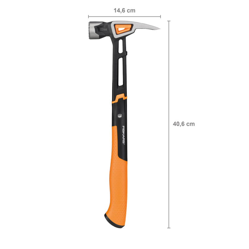 Ciocan universal pentru dulgheri, drept, FISKARS ISOCORE (XXL), 600 g, 410 mm