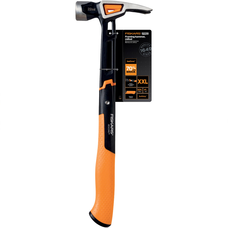 Ciocan universal pentru dulgheri, drept, FISKARS ISOCORE (XXL), 600 g, 410 mm