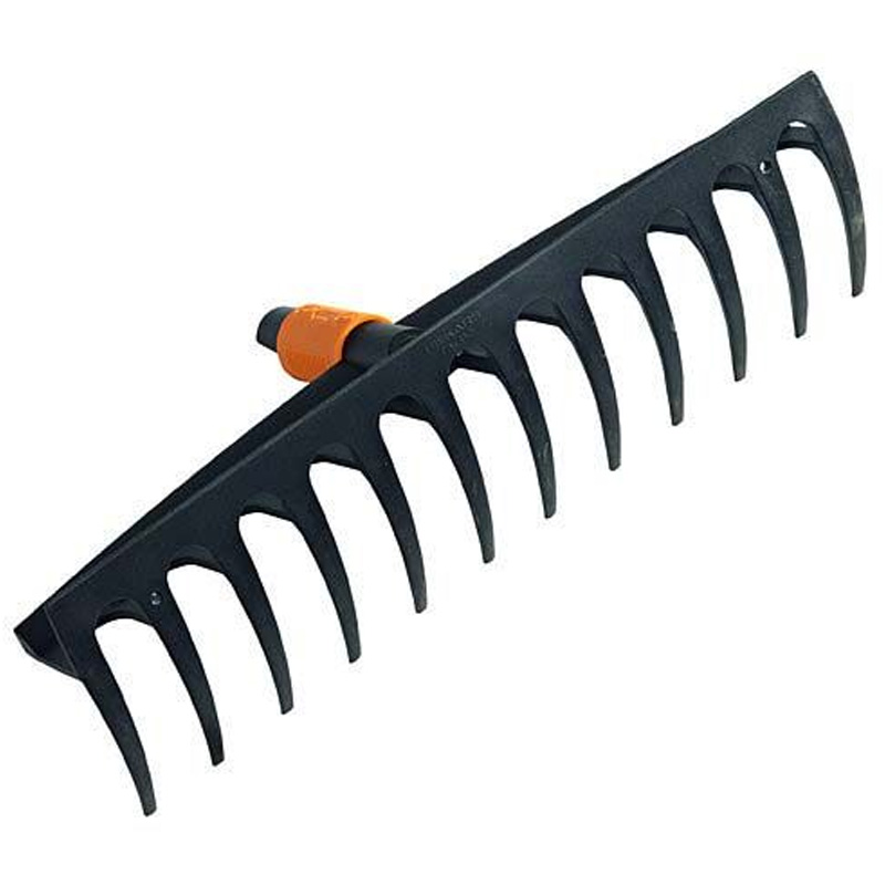 Grebla universala pentru iarba, 12 dinti, otel carbon, fara coada, Fiskars tip QuickFit™