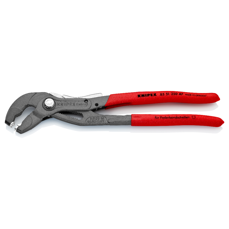 Cleste KNIPEX pentru coliere din banda elastica max. Ø70 mm, 250 mm, cu organ de fixare