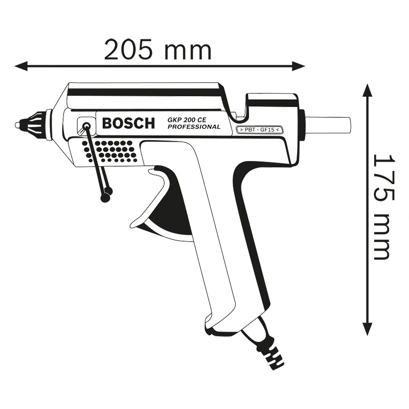 Pistol de lipit cu baghete adezive, 500W, tip GKP 200 CE