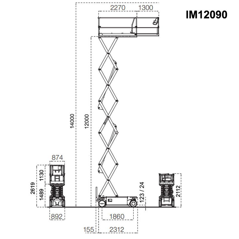 Platforma-nacela foarfeca de interior IM12090AC