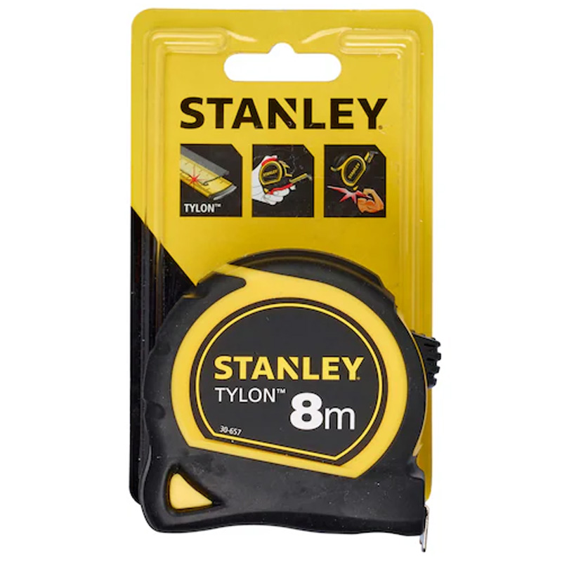 Ruleta STANLEY® TYLON cu protectie cauciuc, 8 m