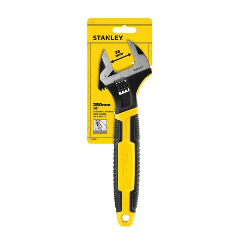 Cheie reglabila (engleza) STANLEY® cu maner bicomponent Control-Grip, 250 mm / 10