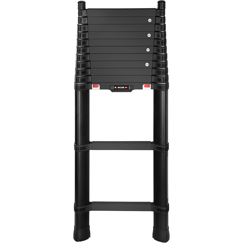 Scara telescopica pentru politie si armata, Telesteps, Rescue Line, neagra, 4.1m, EN1147, 13 trepte, sarcina maxima 500kg