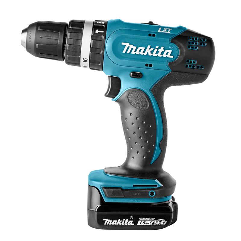 Masina de gaurit/insurubat cu percutie si 2 acumulatori 14.4V 1.5Ah, Makita DHP343SYE