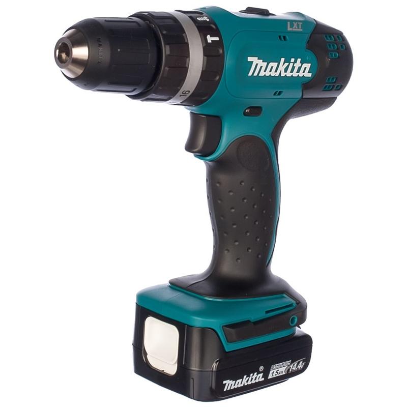 Masina de gaurit/insurubat cu percutie si 2 acumulatori 14.4V 1.5Ah, Makita DHP343SYE