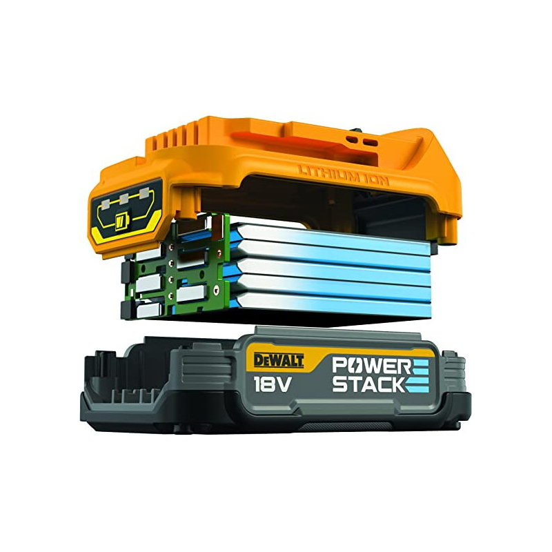 Set 2 acumulatori DEWALT PowerStack, 18V, 1.7Ah