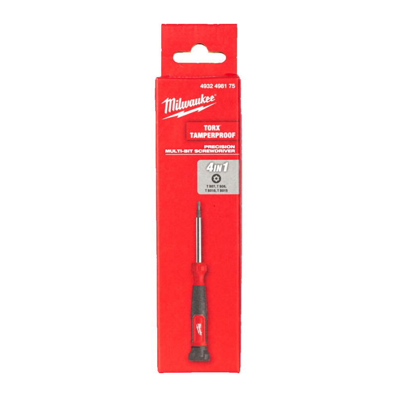 Surubelnita de precizie, multibit 4 in 1, Torx cu gaura, Milwaukee