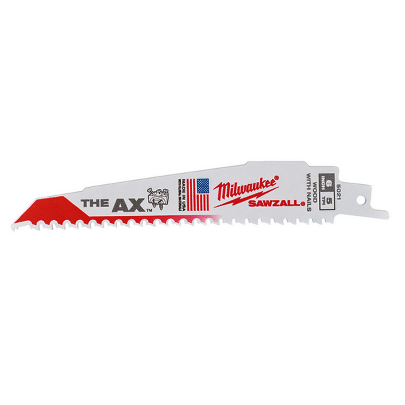 Set 5 panze pentru debitat lemn, pentru fierastraie sabie, 300 mm, Bimetal Co, Milwaukee tip AX 300
