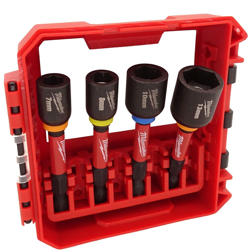 Set 4 chei tubulare magnetice de impact Milwaukee, pentru masini de insurubat, 1/4