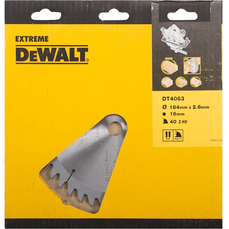 Disc (panza) pentru ferastrau circular, 184x16x2.6 mm, 40 dinti, pentru lemn, Dewalt Extreme DT4063-QZ
