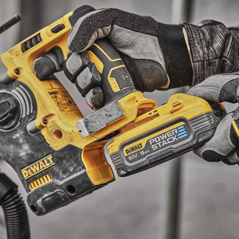 Ciocan rotopercutor SDS-plus, 3 moduri de lucru, 18V PowerStack Li-Ion, 2 x 5.0Ah, brushless, DeWalt DCH273H2T-QW