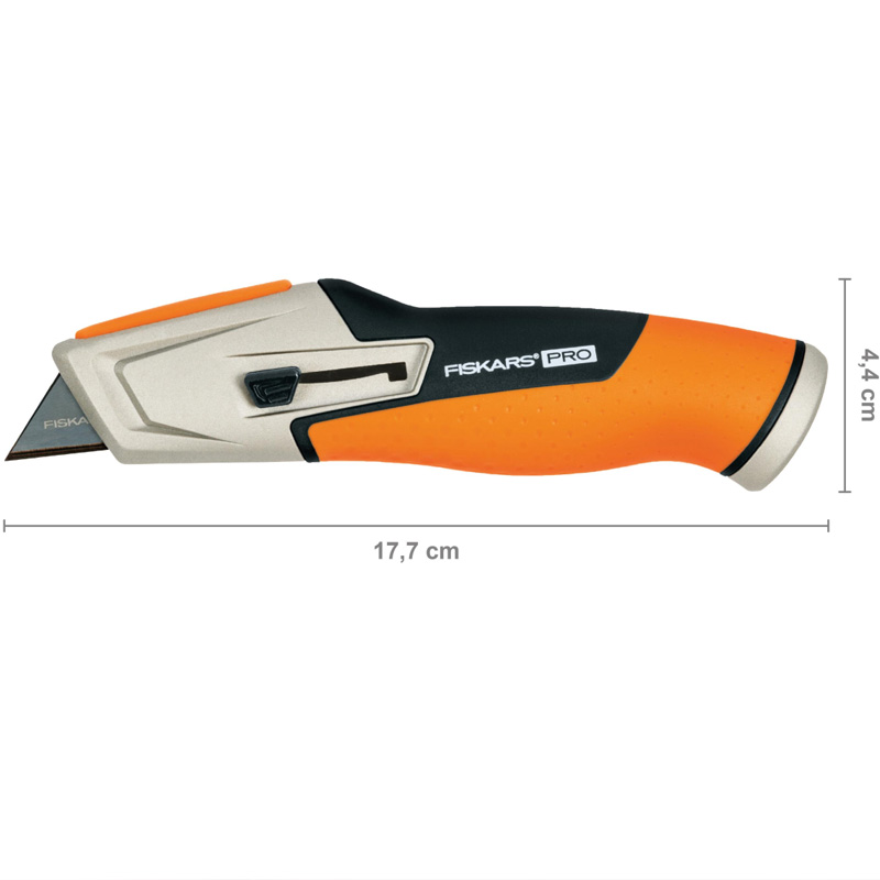 Cutit utilitar CarbonMax cu lama retractabila, 177 mm, 110 g, Fiskars