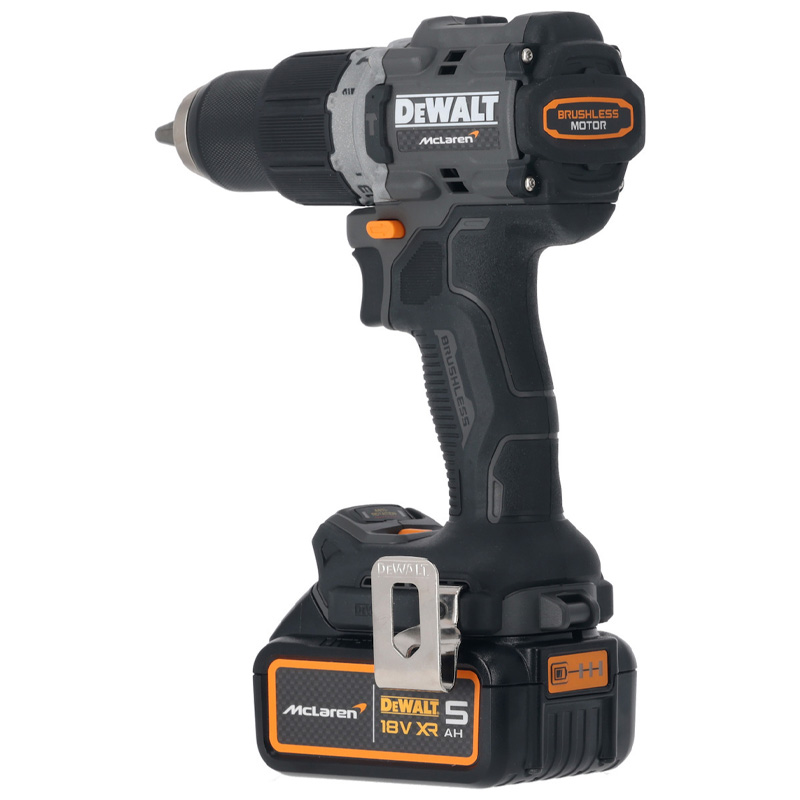 Set 2 scule 18V Dewalt McLaren Limited Edition: DCD85M, DCF85M, 2 x DCBP518-XJ 5.0 Ah, incarcator XR Li-Ion DCB1104, valiza TSTAK II