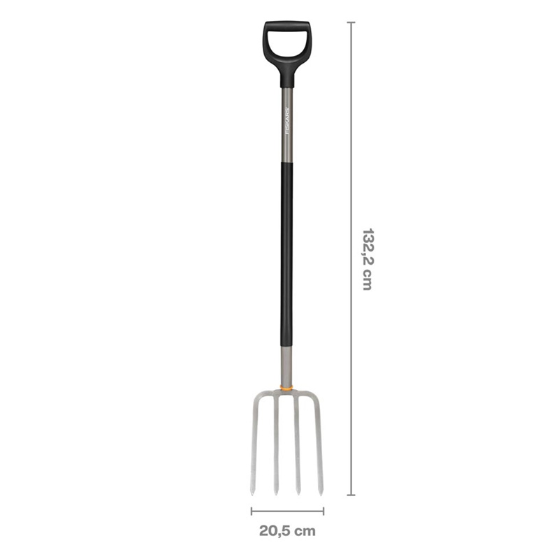 Furca pentru sapat/afanat material vegetal, 2.0 kg, maner 1230 mm, Fiskars Ergonomic