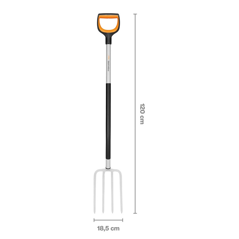 Furca pentru sapat/afanat material vegetal, 1.6 kg, coada 1200 mm, Fiskars XACT (L)