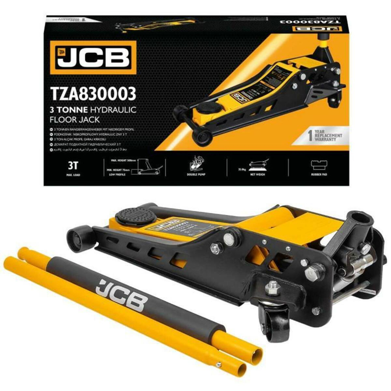 Cric hidraulic crocodil, profesional, cu garda joasa, 3 t, 75 - 508 mm, JCB