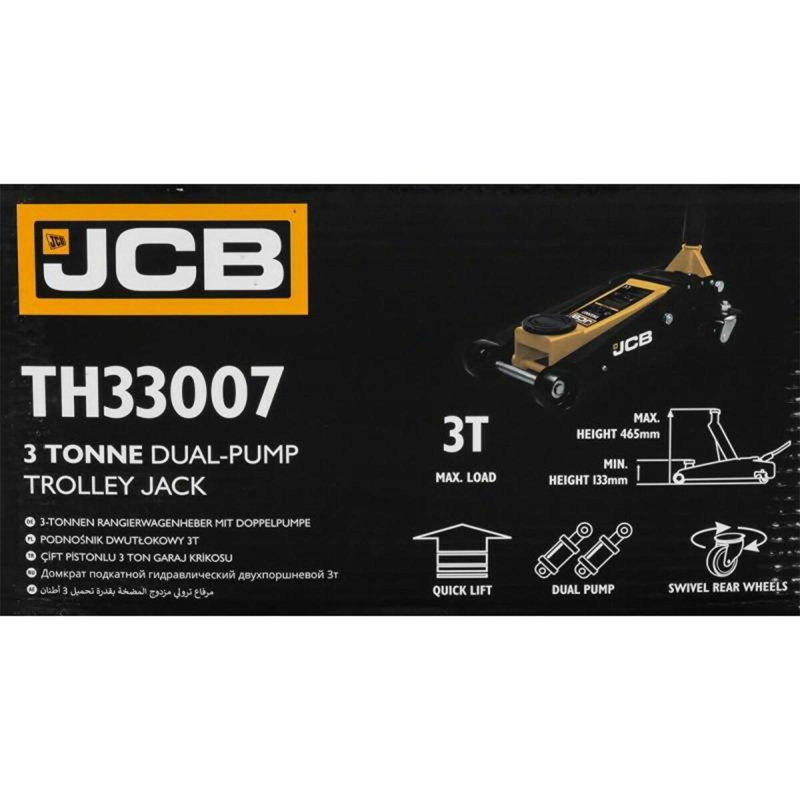 Cric hidraulic crocodil, profesional, 3 t, 133 - 465 mm, JCB