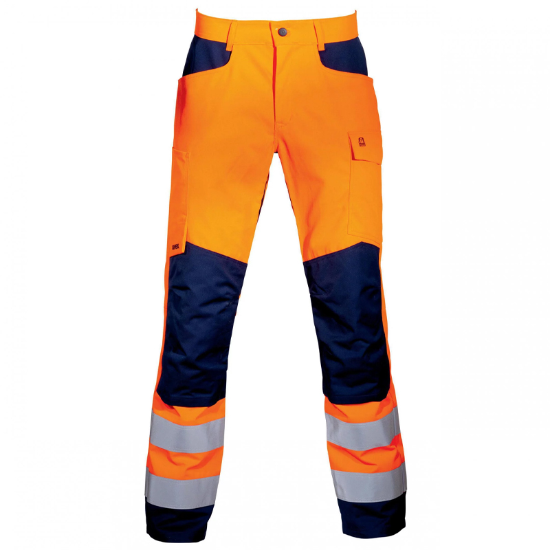 Pantaloni reflectorizanti portocaliu de lucru Uvex suXXeed Construction, marimea 42