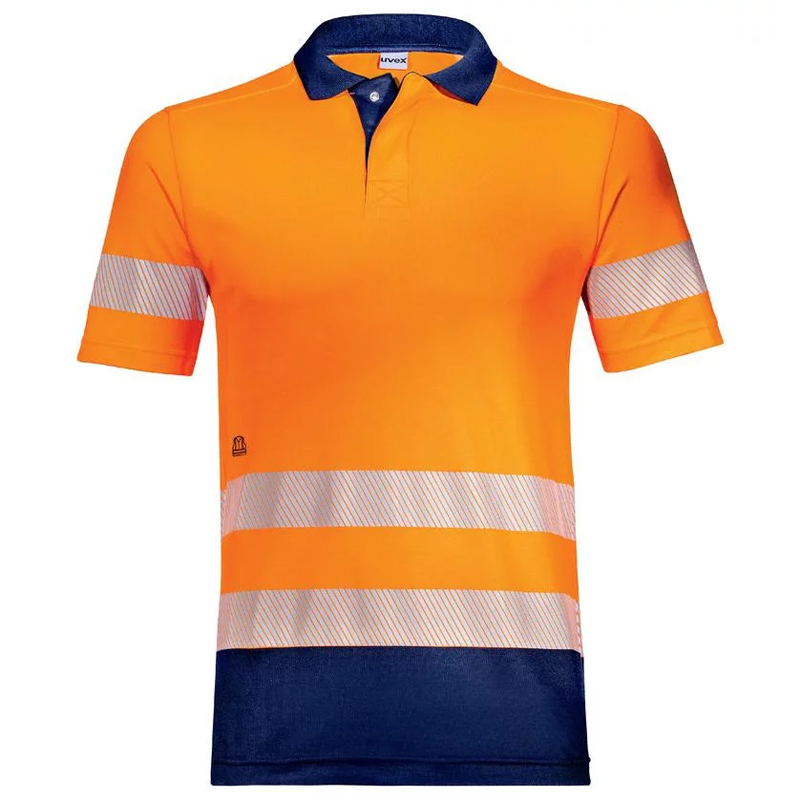Tricou polo cu maneca scurta reflectorizant portocaliu Uvex suXXeed Construction, marime S