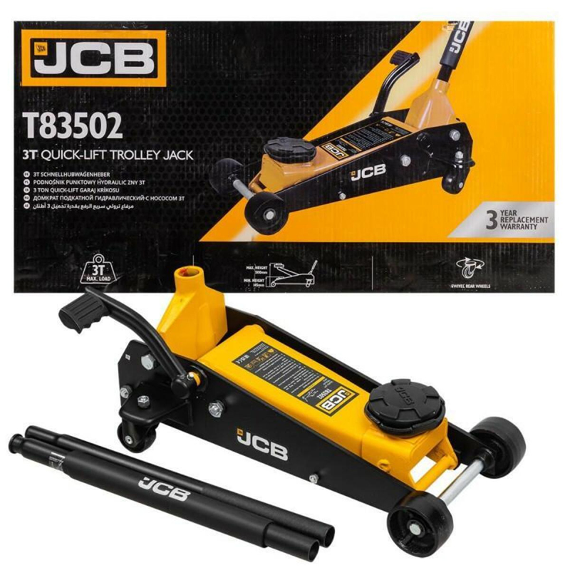 Cric hidraulic crocodil cu pedala rapida, profesional, 3 t, 145 - 500 mm, JCB