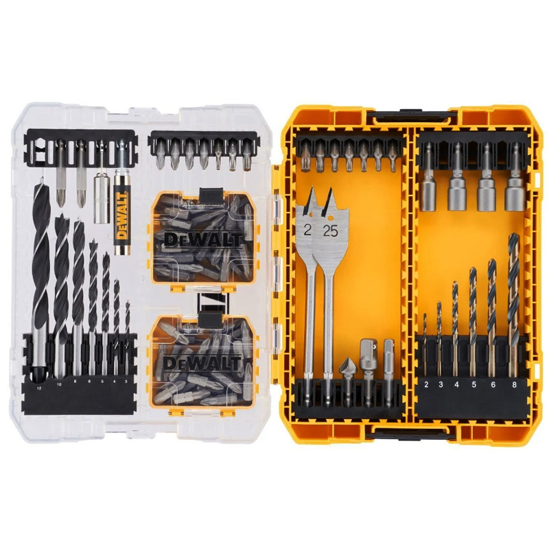 Set 100 accesorii DeWalt tip DT70784-QZ, pentru insurubare si gaurire, in carcasa rezistenta